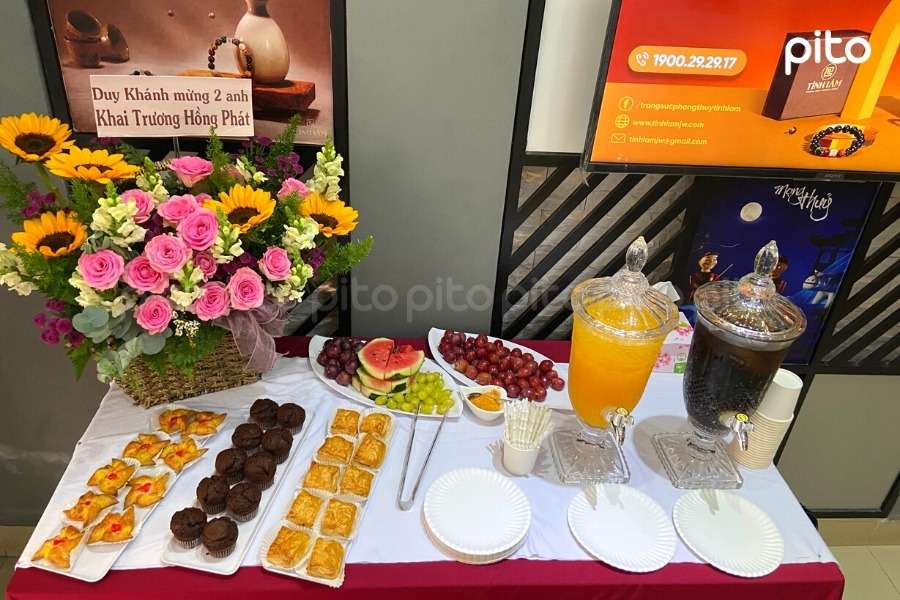 Món bánh teabreak tại tiệc khai trương Tinh Lâm