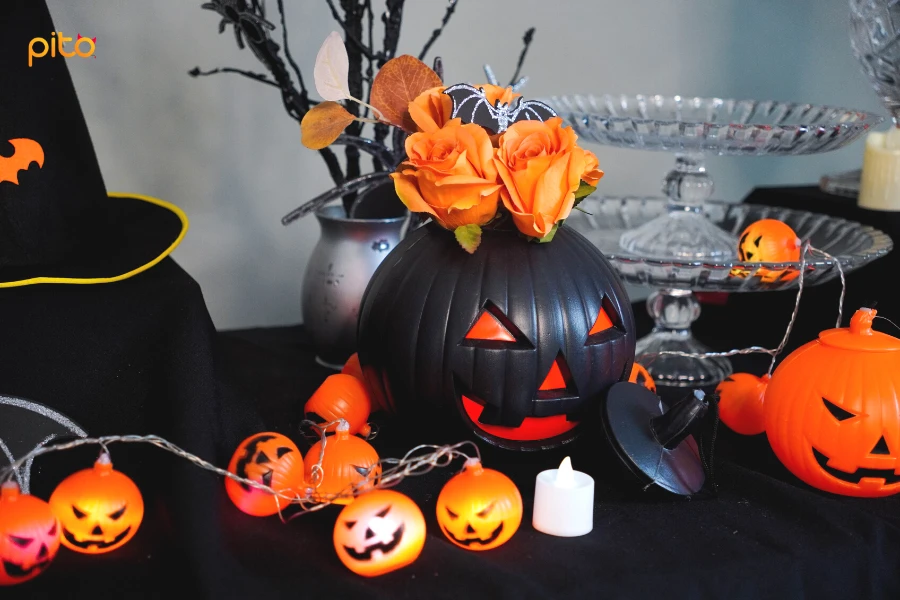 Bí ngô đen trang trí Halloween