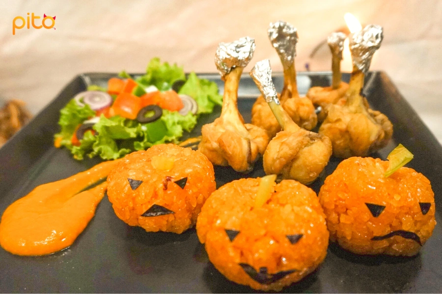 Xôi bí ngô - Món ăn Halloween