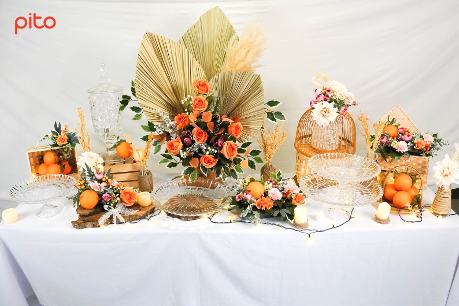 Y-tuong-trang-tri-Orange Ý tưởng trang trí bàn tiệc chủ để Orange