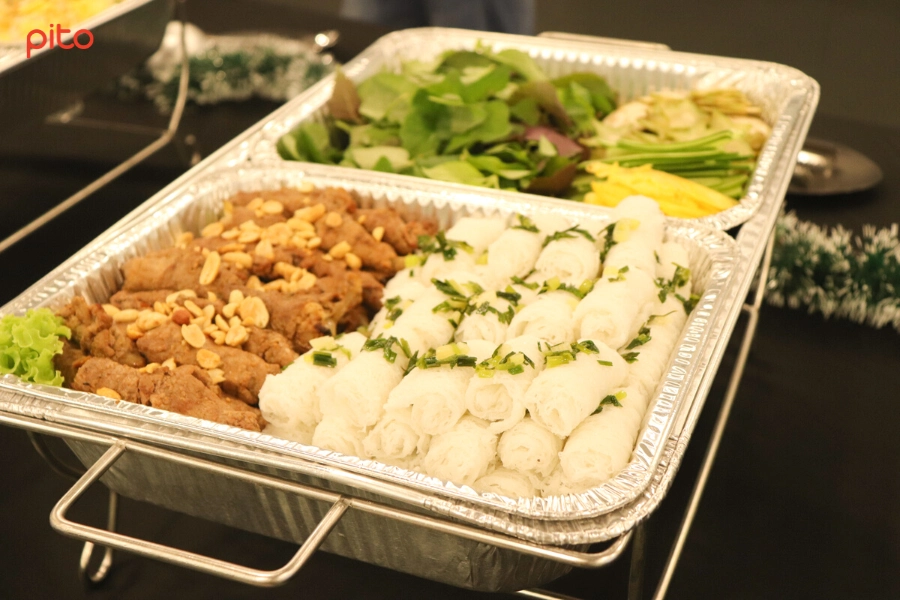 Bò nướng lu bánh hỏi PITO