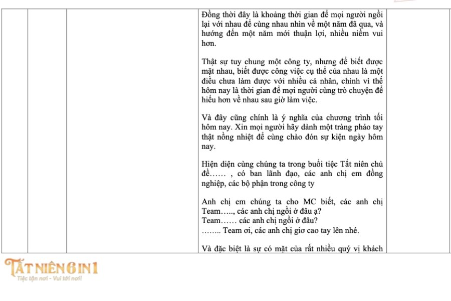 Kịch bản MC chương trình tất niên PITO - 3