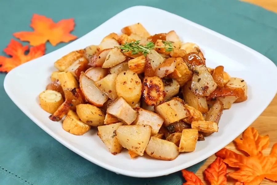 Lê nướng sốt mù tạt mật ong