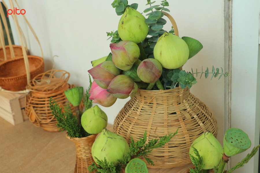 Hoa sen trang trí bàn tiệc - PITO