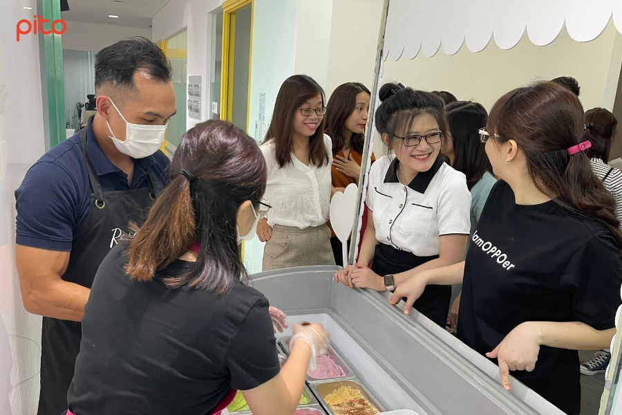 Mọi người cùng nhau lựa chọn kem OPPO PITO
