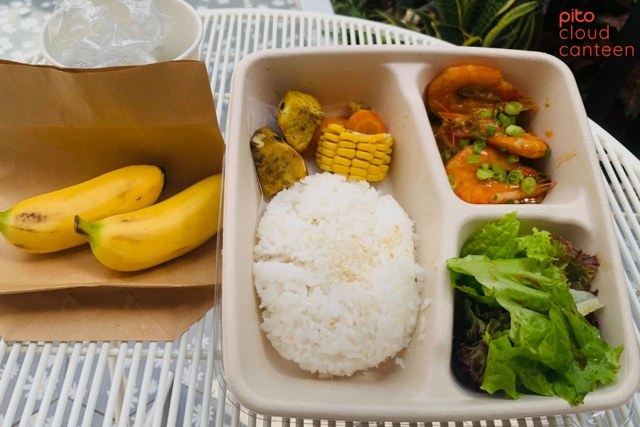 Thứ 5 cơm văn phòng món tôm rang cháy tỏi - PITO Cloud Canteen