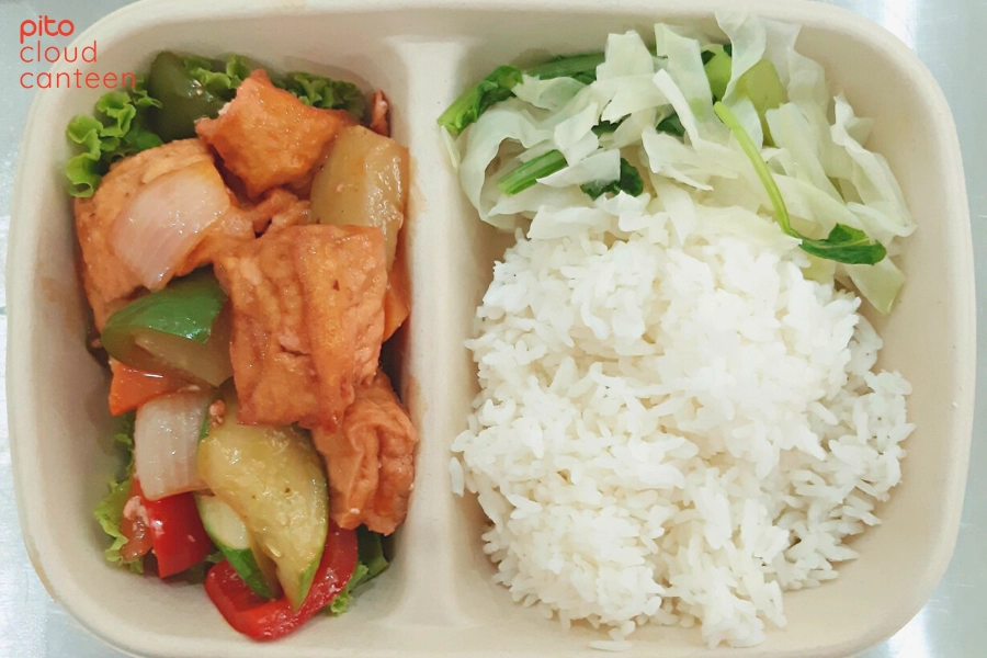 Thứ 6 cơm văn phòng món đậu hũ xào rau củ - PITO Cloud Canteen