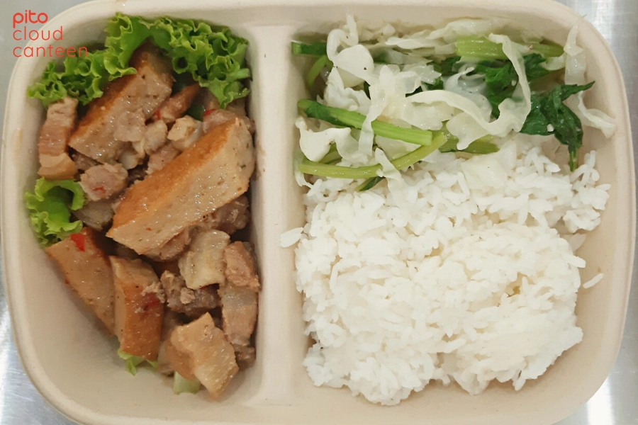 Thực đơn cơm văn phòng chả cá rim thịt - PITO Cloud Canteen
