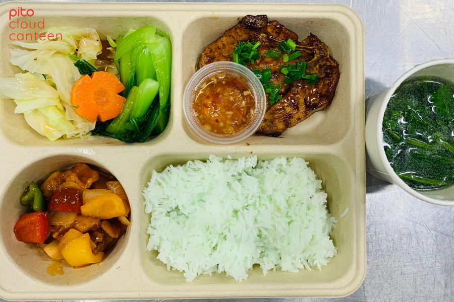 Thực đơn cơm văn phòng cơm sườn nướng - PITO Cloud Canteen