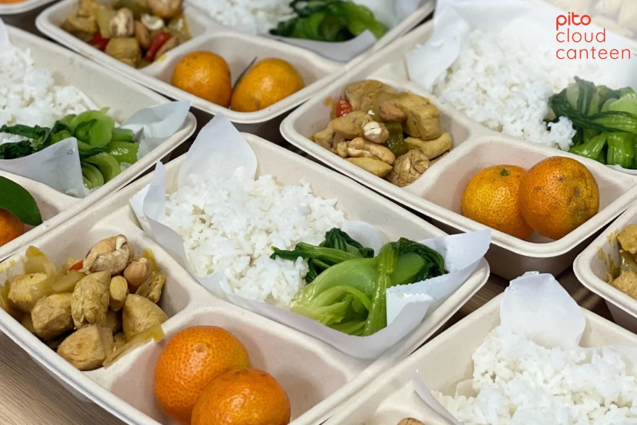 Đóng gói cơm văn phòng hộp dùng 1 lần - PITO Cloud Canteen