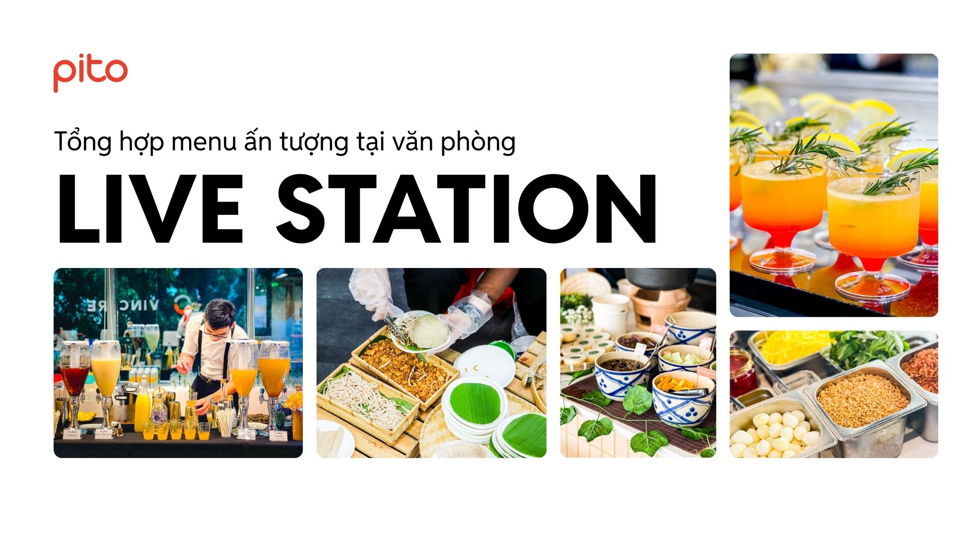 menu live station cho tiệc công ty