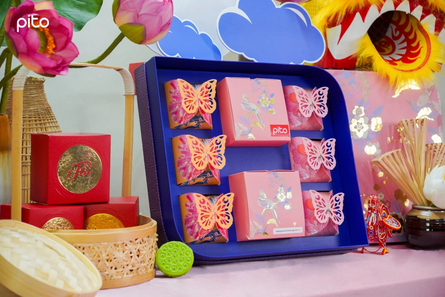 Hộp bánh Trung thu trang trí ấn tượng