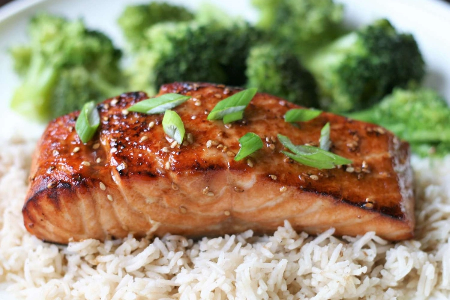 Ca-hoi-sot-teriyaki Cá hồi sốt teriyaki