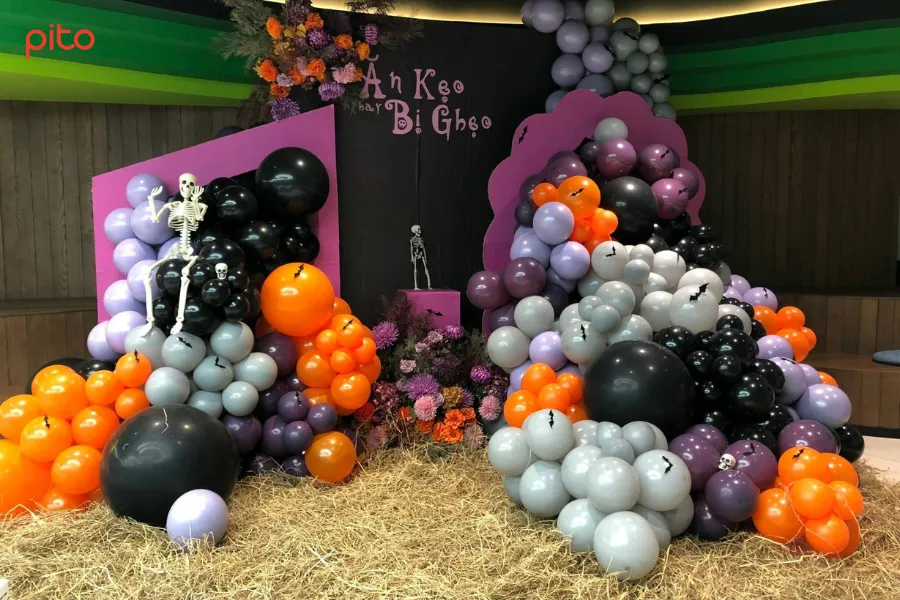 Backdrop đầy màu sắc Halloween