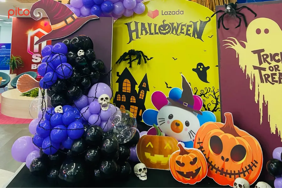 Trang trí backdrop Halloween