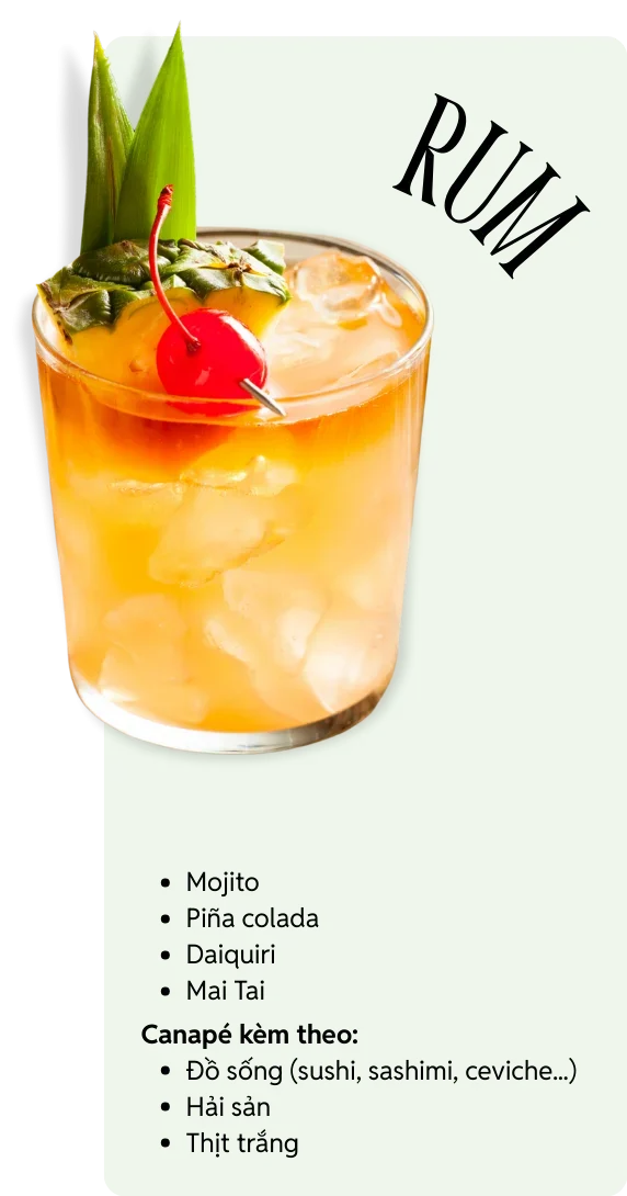 Kết hợp Rum và Canape