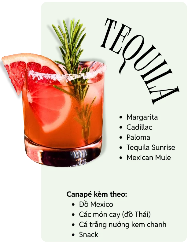 Kết hợp Tequila và Canape
