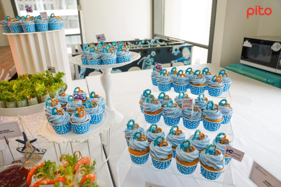 Cupcake xanh xinh xắn, đáng yêu