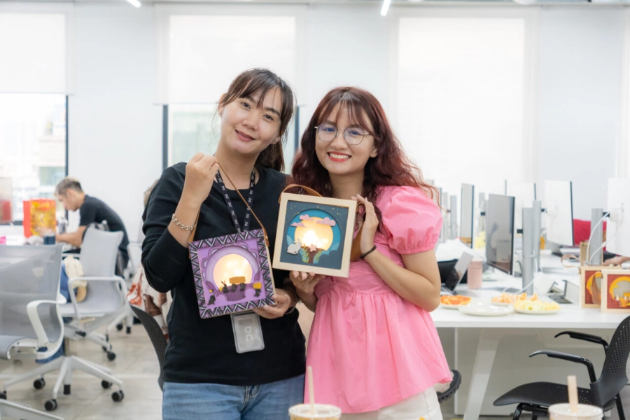check-in-voi-thanh-qua-sang-tao Thích thú với workshop làm hộp đèn