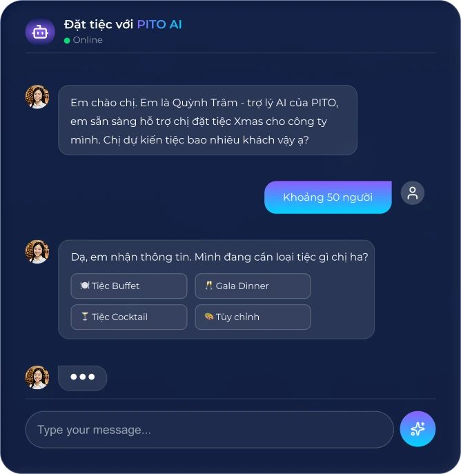 Dat-tiec-voi-PITO-AI Đặt tiệc với PITO AI