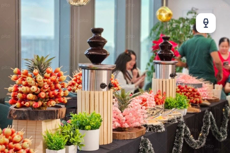 Tiệc Live Station Chocolate Xmas Giáng Sinh Công Ty PITO