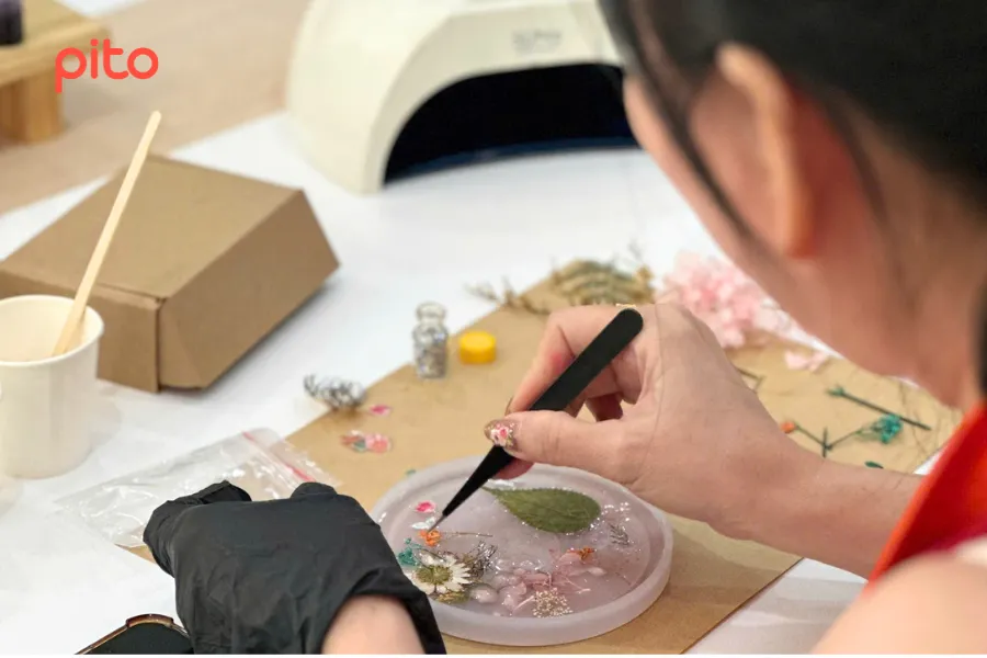ảnh workshop handmade làm đế ly (2)