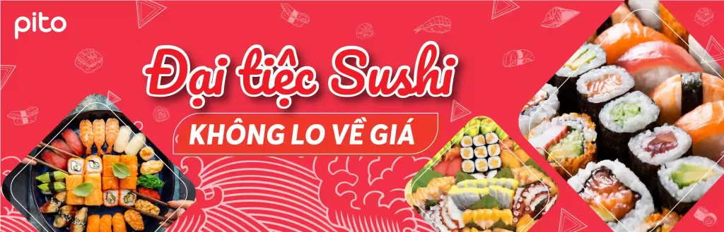 Banner Đại tiệc Sushi không lo về giá